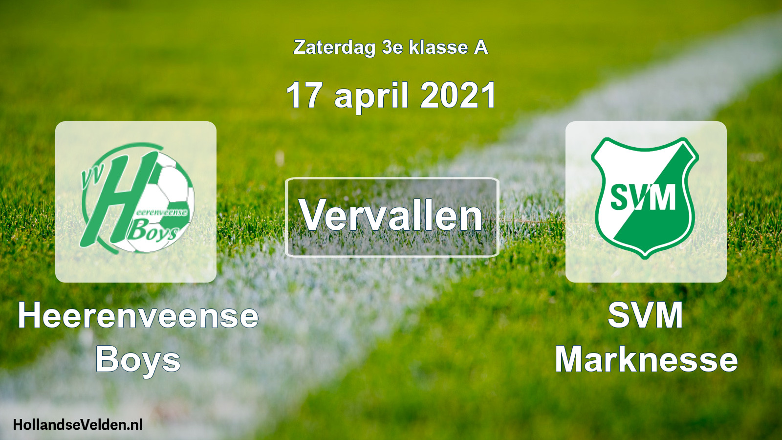 Scheduled Match: Heerenveense Boys - SVM Marknesse (17 April 2021)