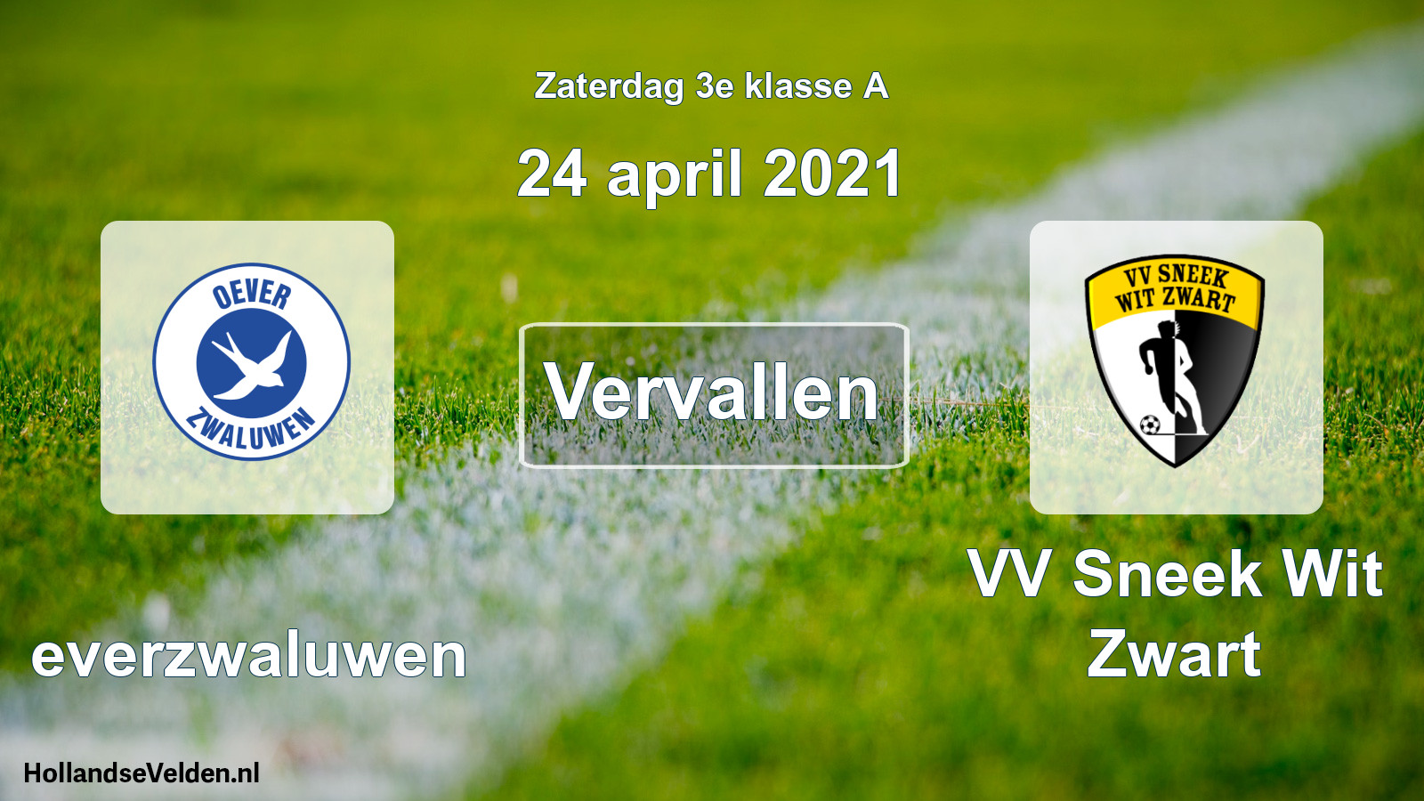 Scheduled Match: Oeverzwaluwen - VV Sneek Wit Zwart (24 April 2021)