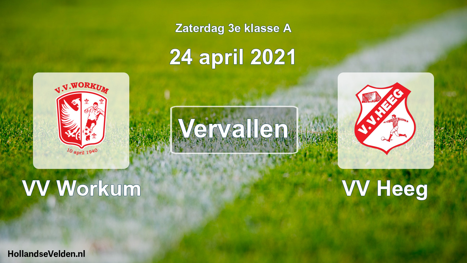 Scheduled Match: VV Workum - VV Heeg (24 April 2021)