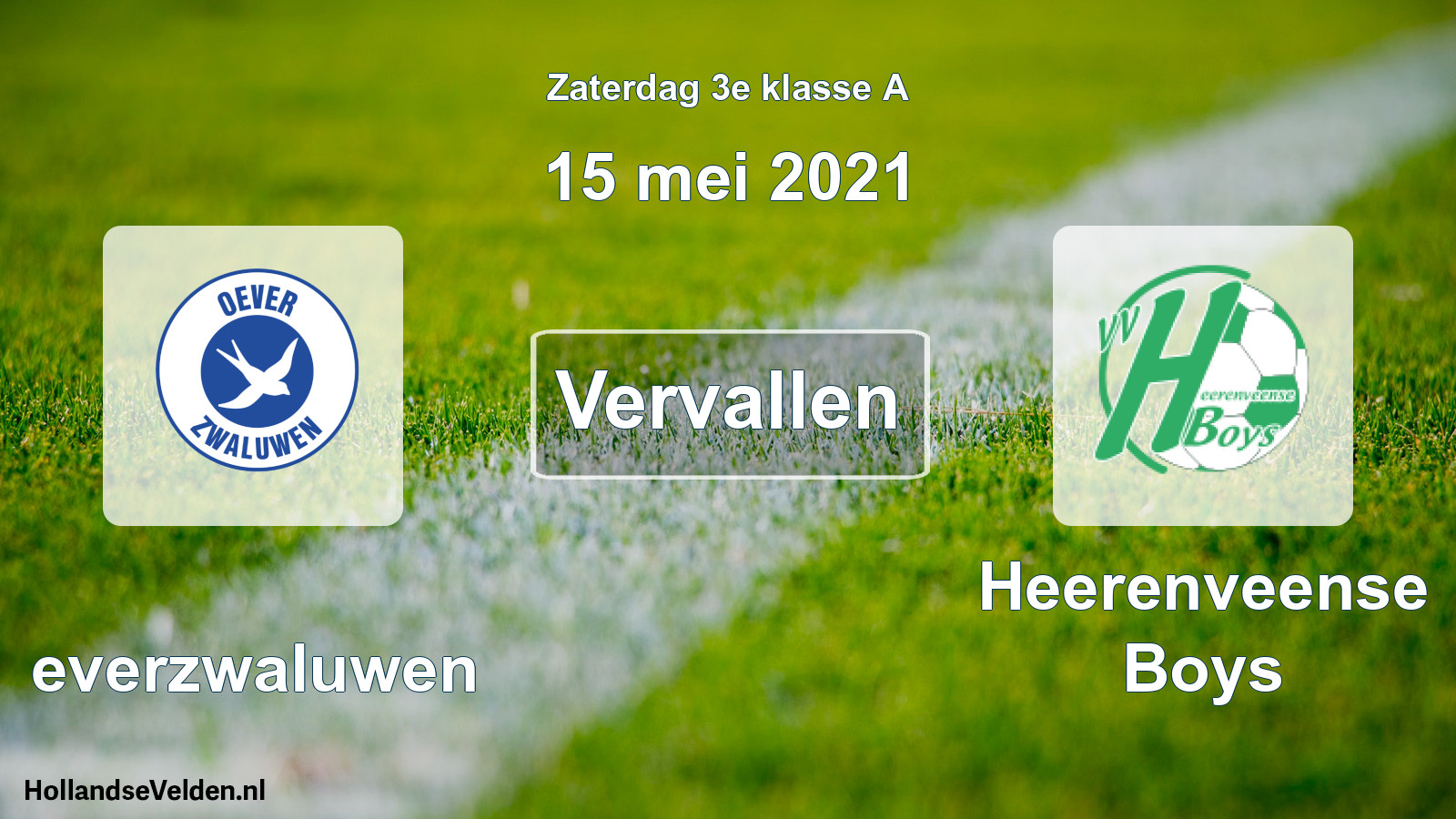 Scheduled Match: Oeverzwaluwen - Heerenveense Boys (15 May 2021)
