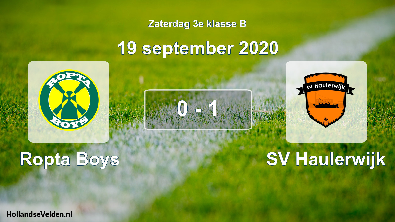 Total number of matches played: Ropta Boys - SV Haulerwijk 0 - 1 (19 September 2020)