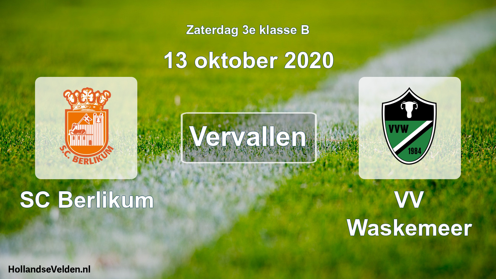 Scheduled Match: SC Berlikum - VV Waskemeer (13 October 2020)