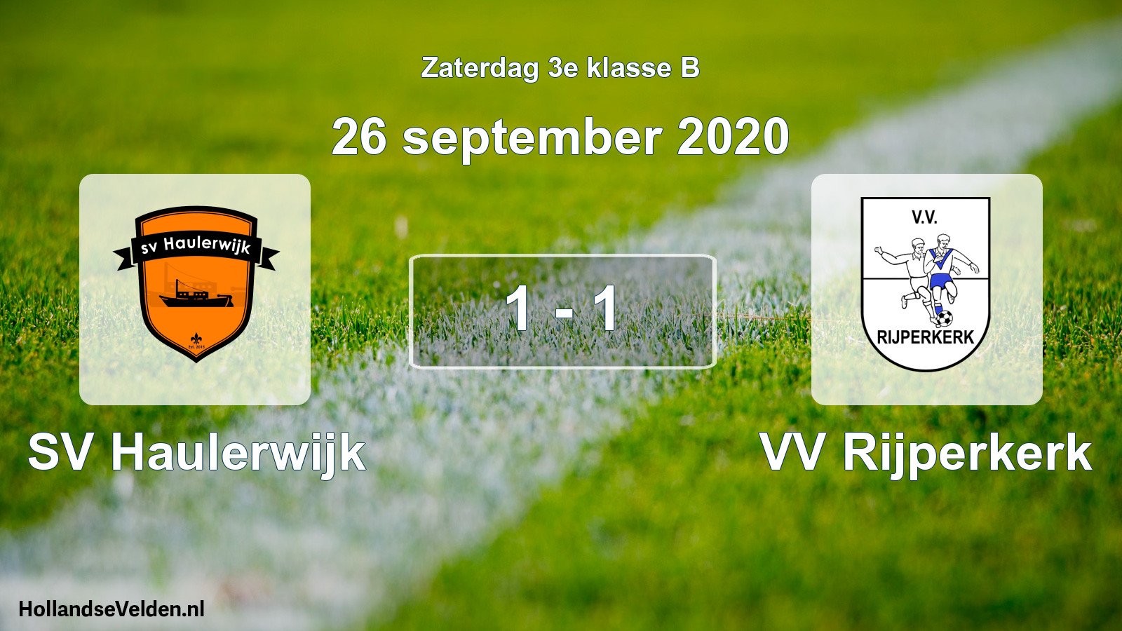 Total number of matches played: SV Haulerwijk - VV Rijperkerk 1 - 1 (26 September 2020)