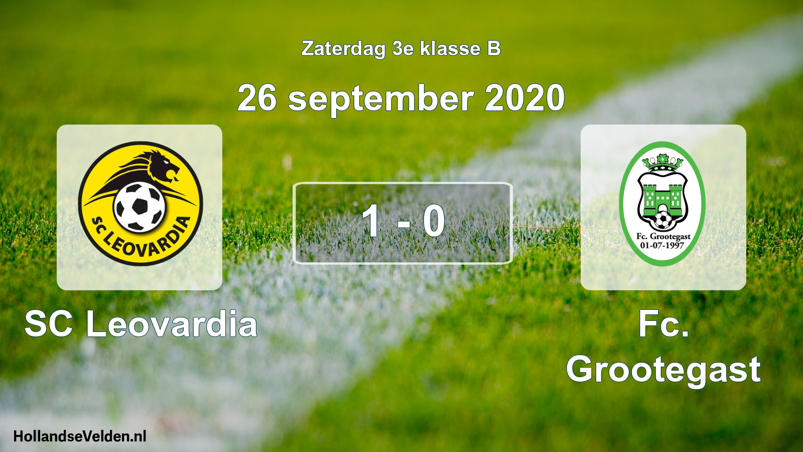 Total number of matches played: SC Leovardia - Fc. Grootegast 1 - 0 (26 September 2020)