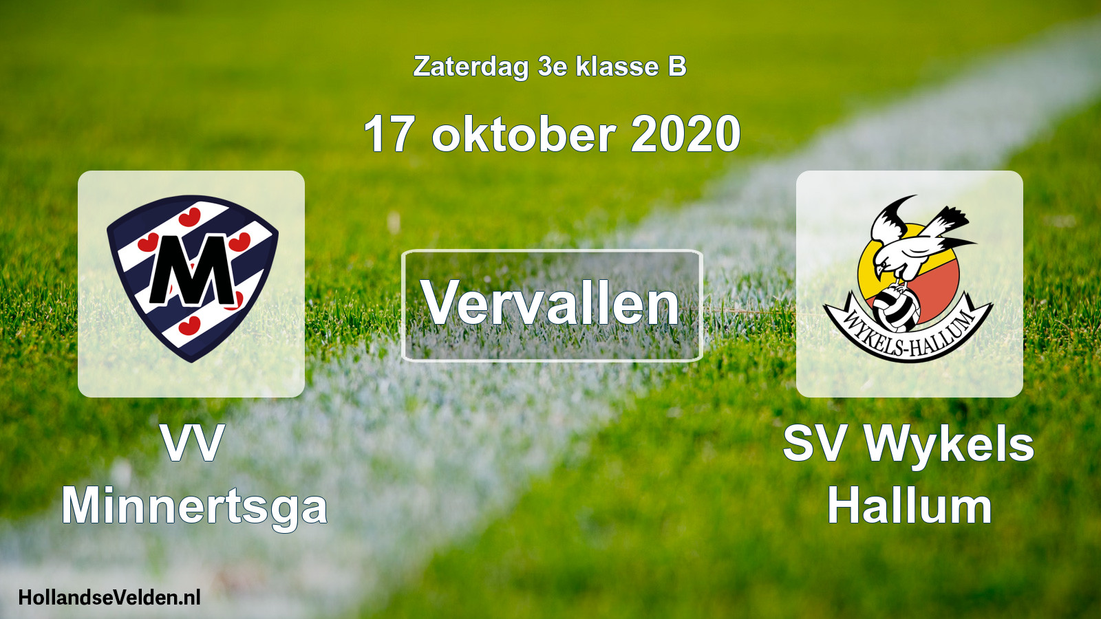 Scheduled Match: VV Minnertsga - SV Wykels Hallum (17 October 2020)