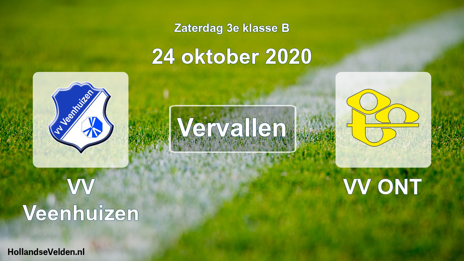 Scheduled Match: VV Veenhuizen - VV ONT (24 October 2020)