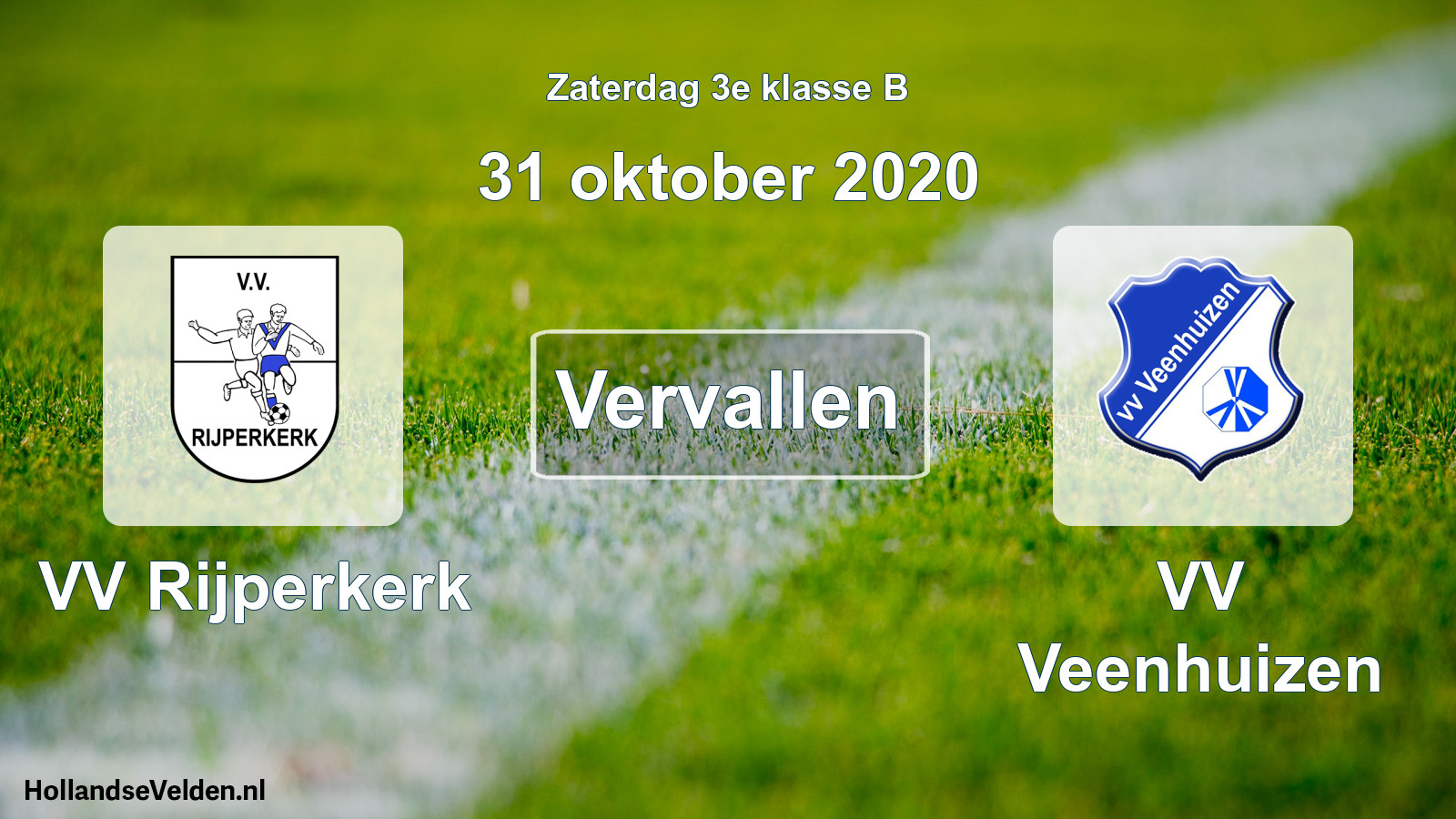 Scheduled Match: VV Rijperkerk - VV Veenhuizen (31 October 2020)