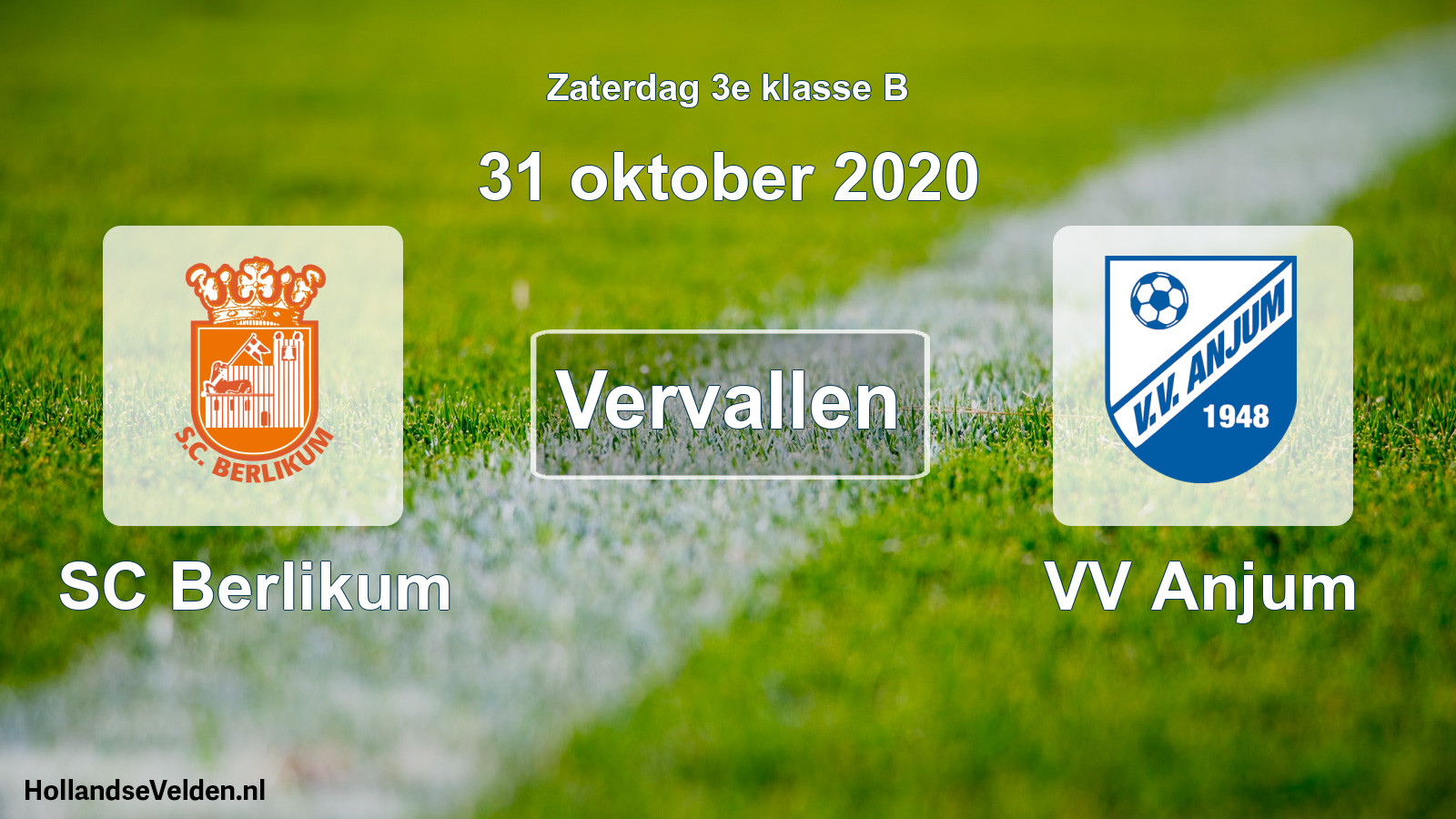 Scheduled Match: SC Berlikum - VV Anjum (31 October 2020)