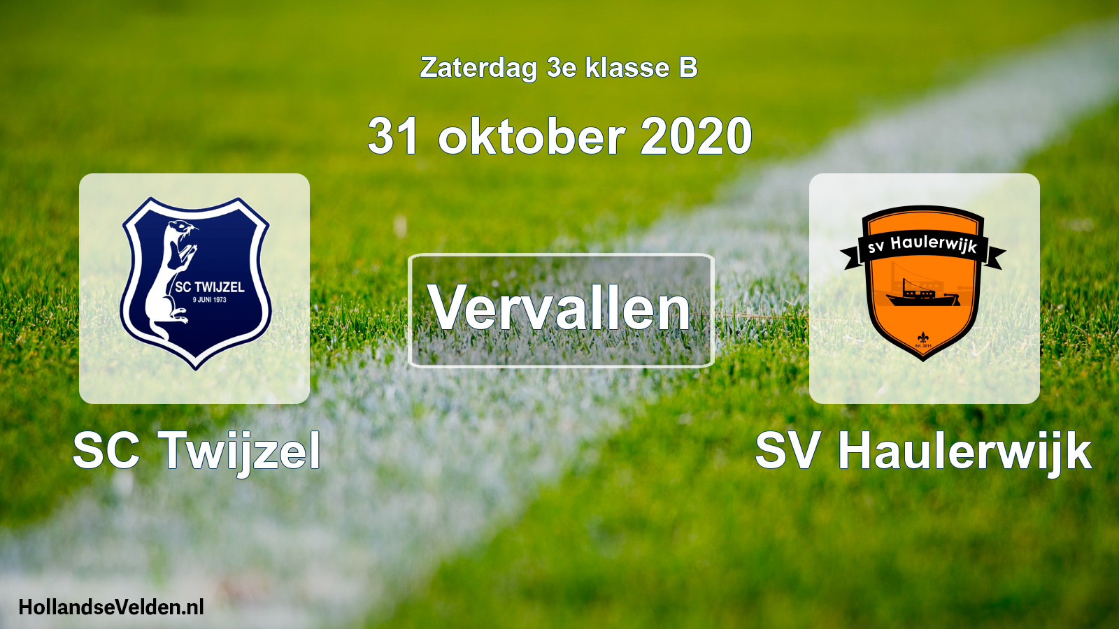 Scheduled Match: SC Twijzel - SV Haulerwijk (31 October 2020)