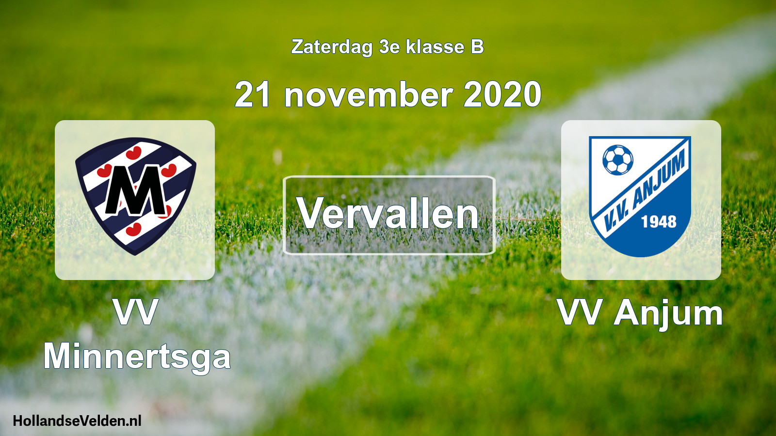 Scheduled Match: VV Minnertsga - VV Anjum (21 November 2020)