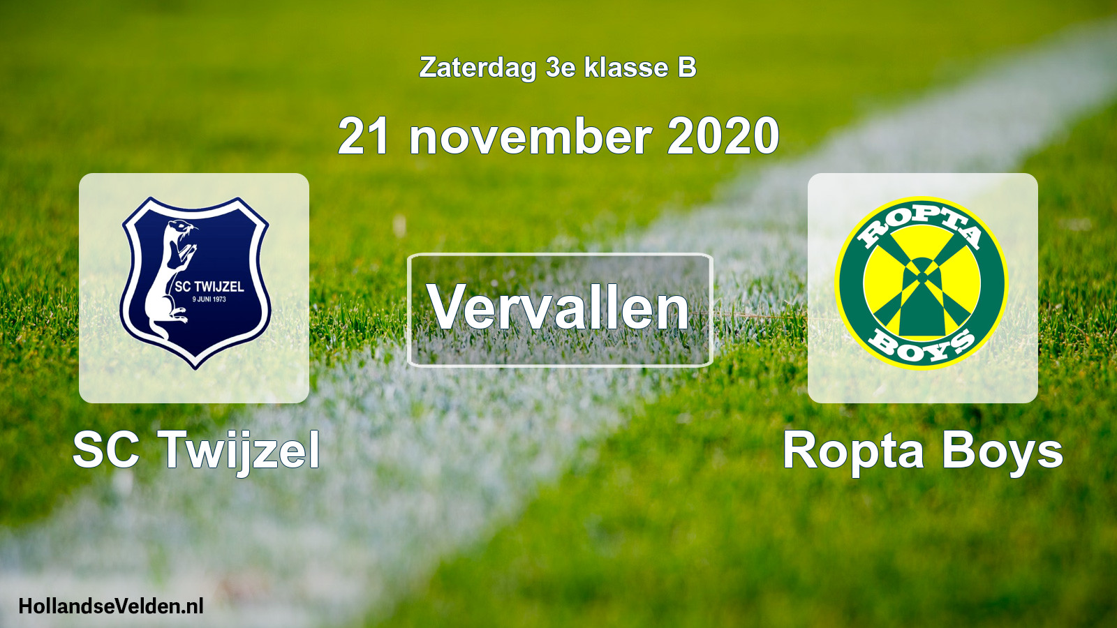 Scheduled Match: SC Twijzel - Ropta Boys (21 November 2020)