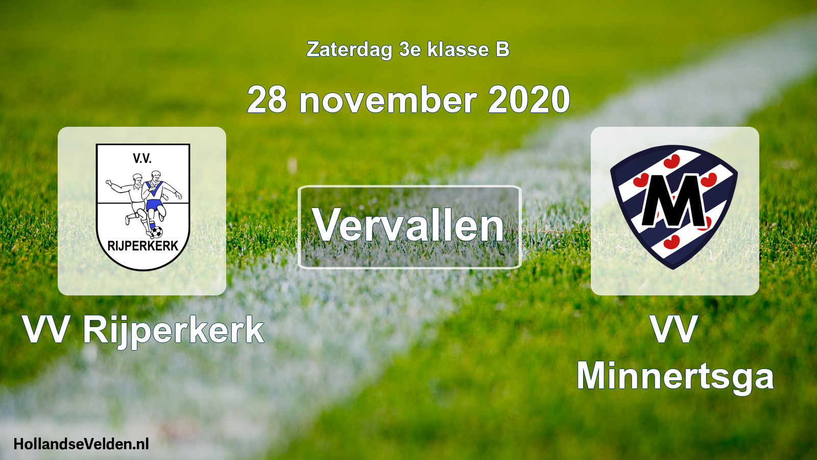 Scheduled Match: VV Rijperkerk - VV Minnertsga (28 November 2020)