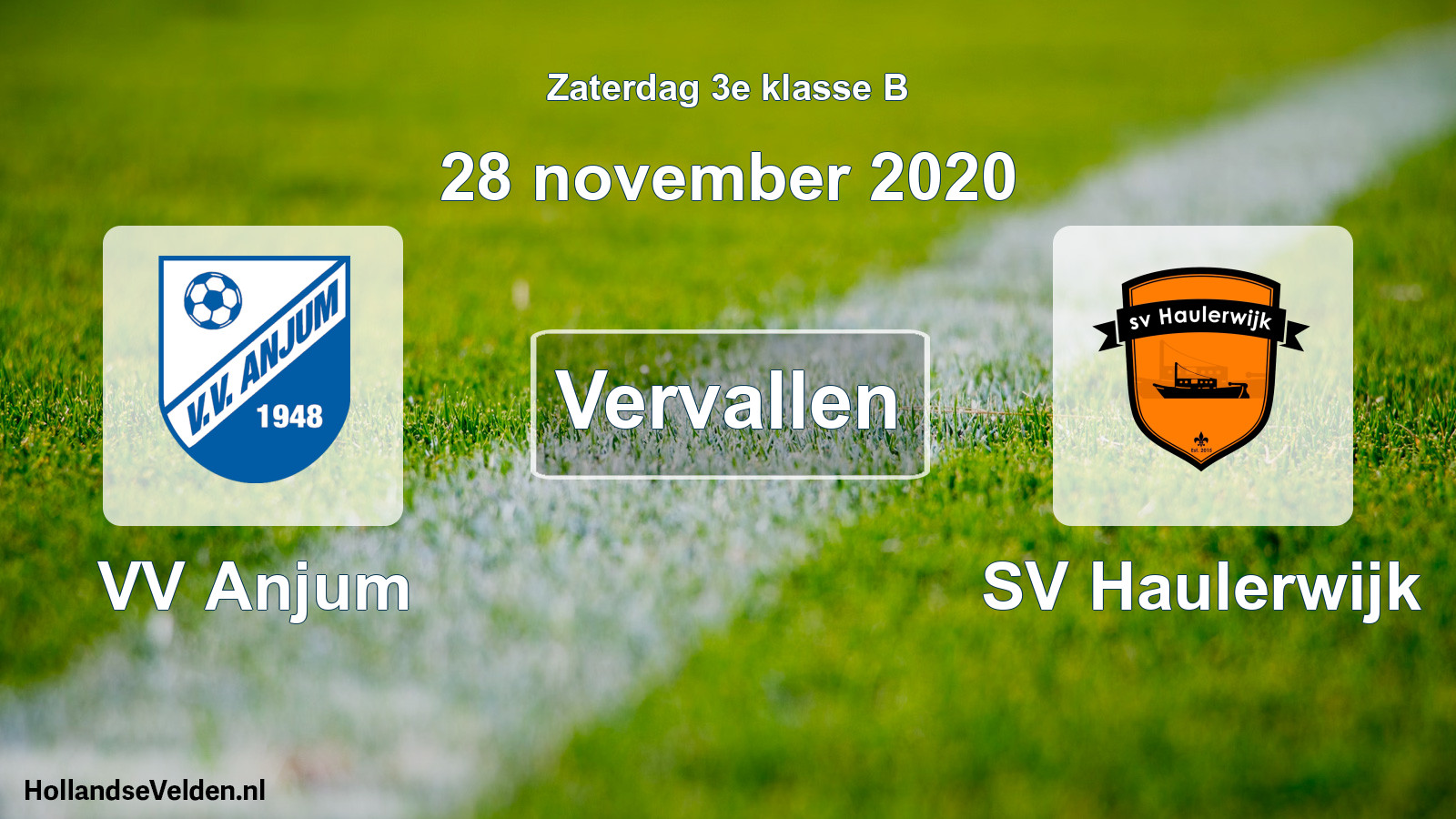 Scheduled Match: VV Anjum - SV Haulerwijk (28 November 2020)