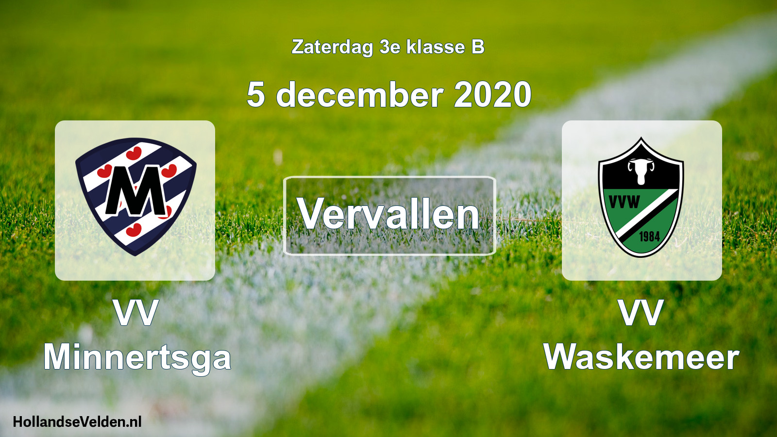 Scheduled Match: VV Minnertsga - VV Waskemeer (5 December 2020)
