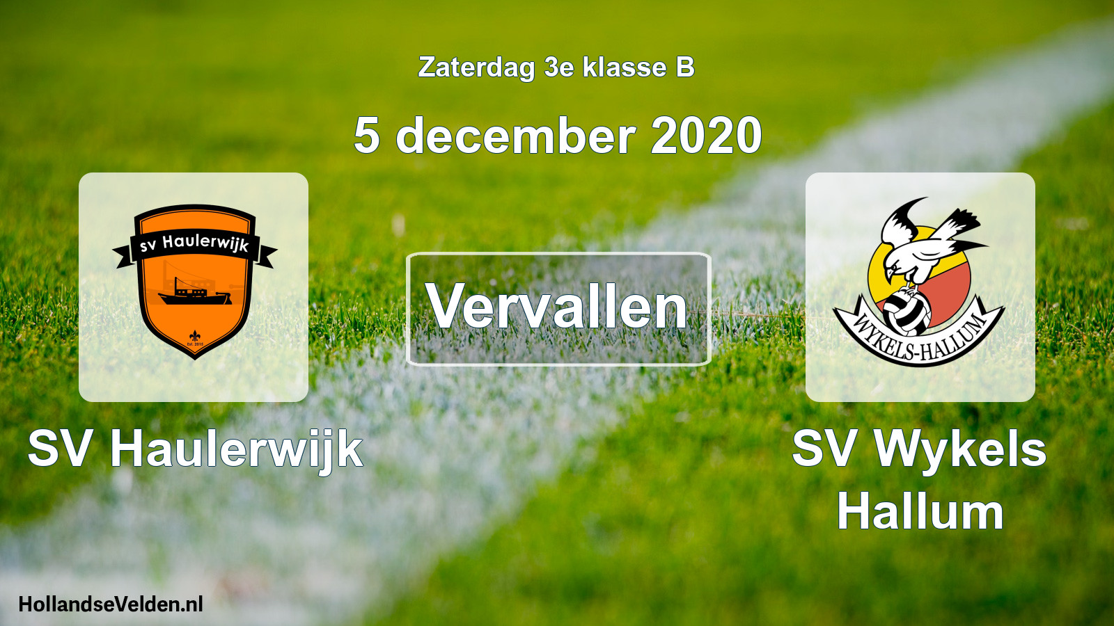 Scheduled Match: SV Haulerwijk - SV Wykels Hallum (5 December 2020)
