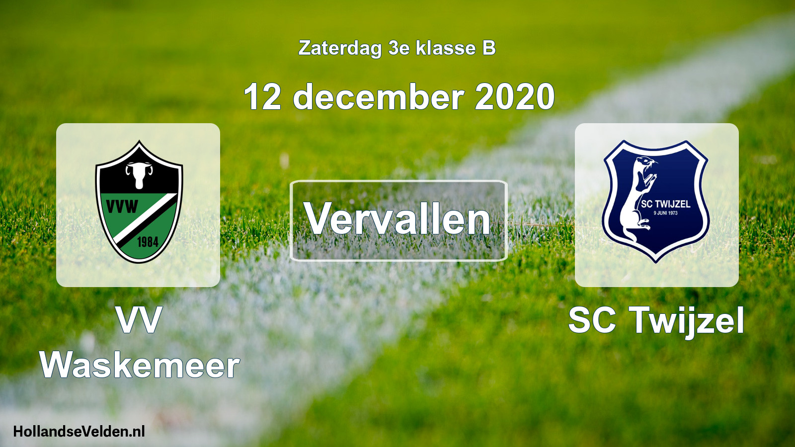 Scheduled Match: VV Waskemeer - SC Twijzel (12 December 2020)