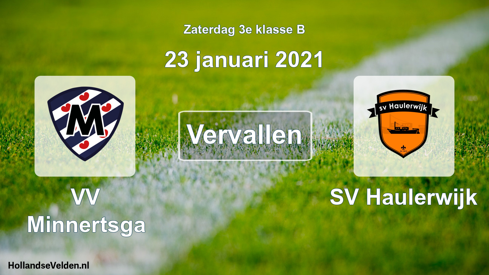 Scheduled Match: VV Minnertsga - SV Haulerwijk (23 January 2021)