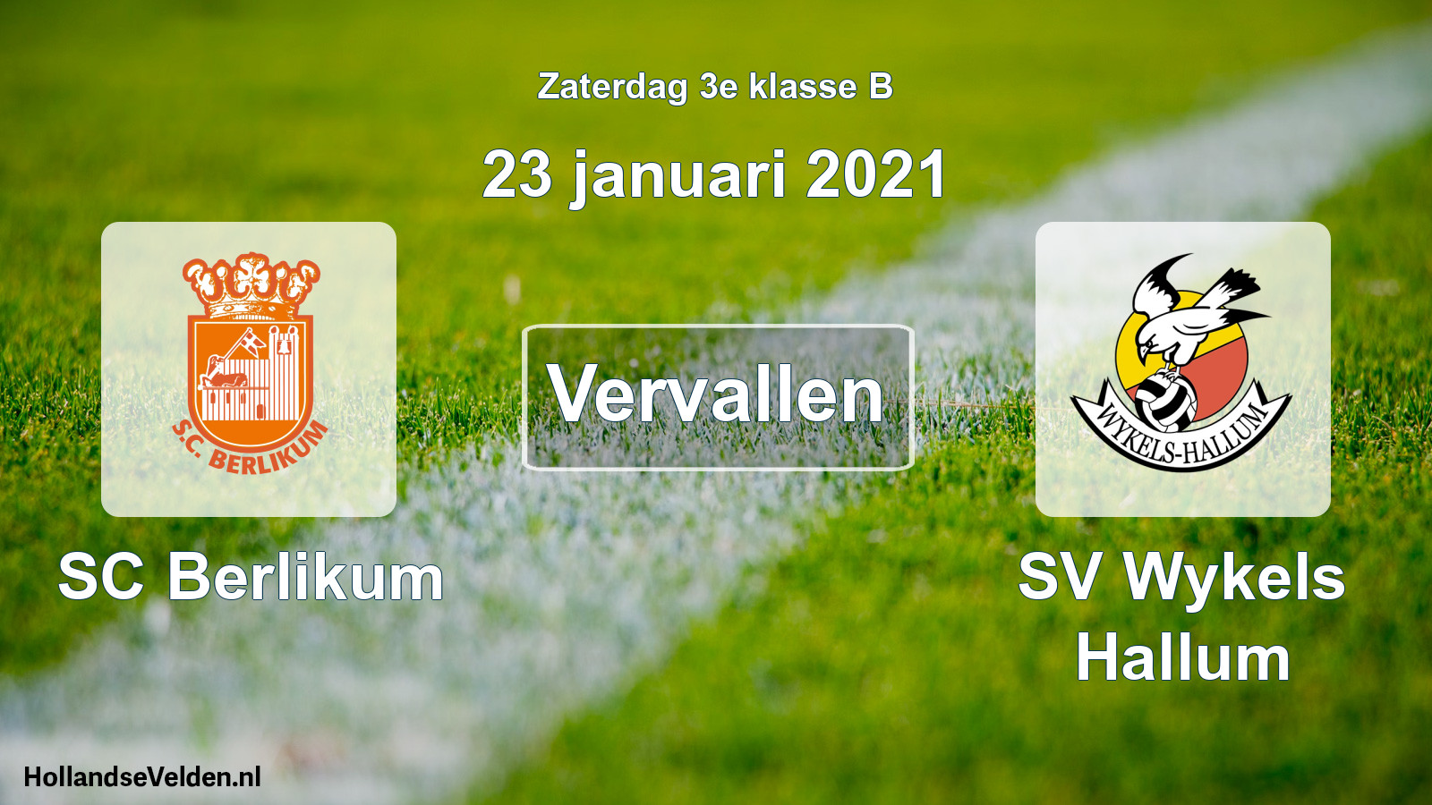 Scheduled Match: SC Berlikum - SV Wykels Hallum (23 January 2021)