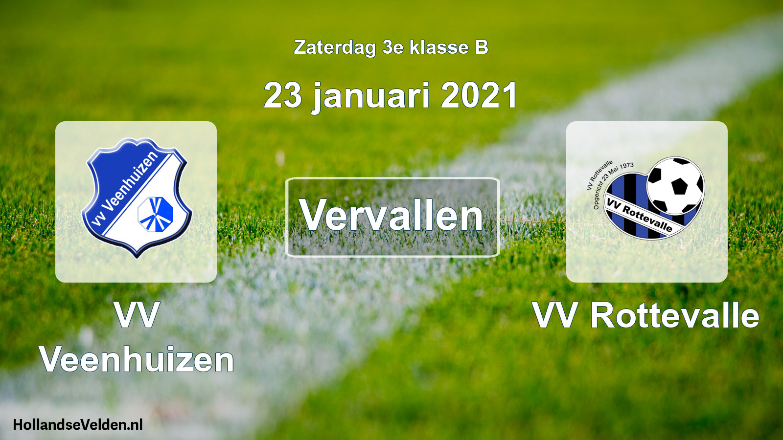 Scheduled Match: VV Veenhuizen - VV Rottevalle (23 January 2021)
