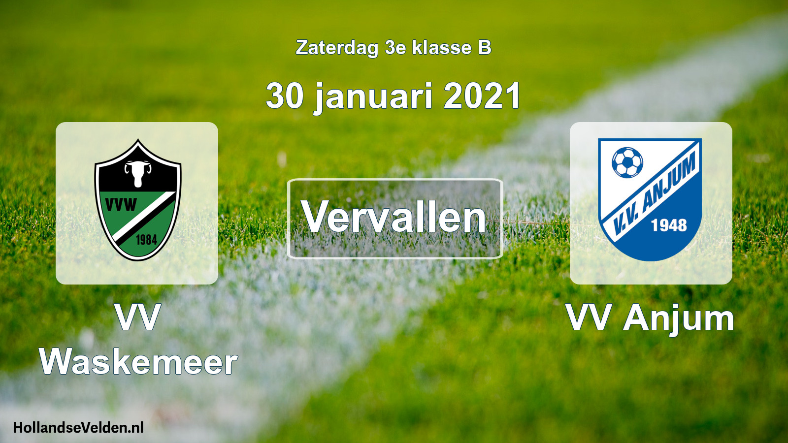 Scheduled Match: VV Waskemeer - VV Anjum (30 January 2021)