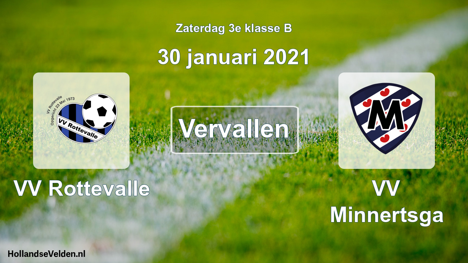 Scheduled Match: VV Rottevalle - VV Minnertsga (30 January 2021)