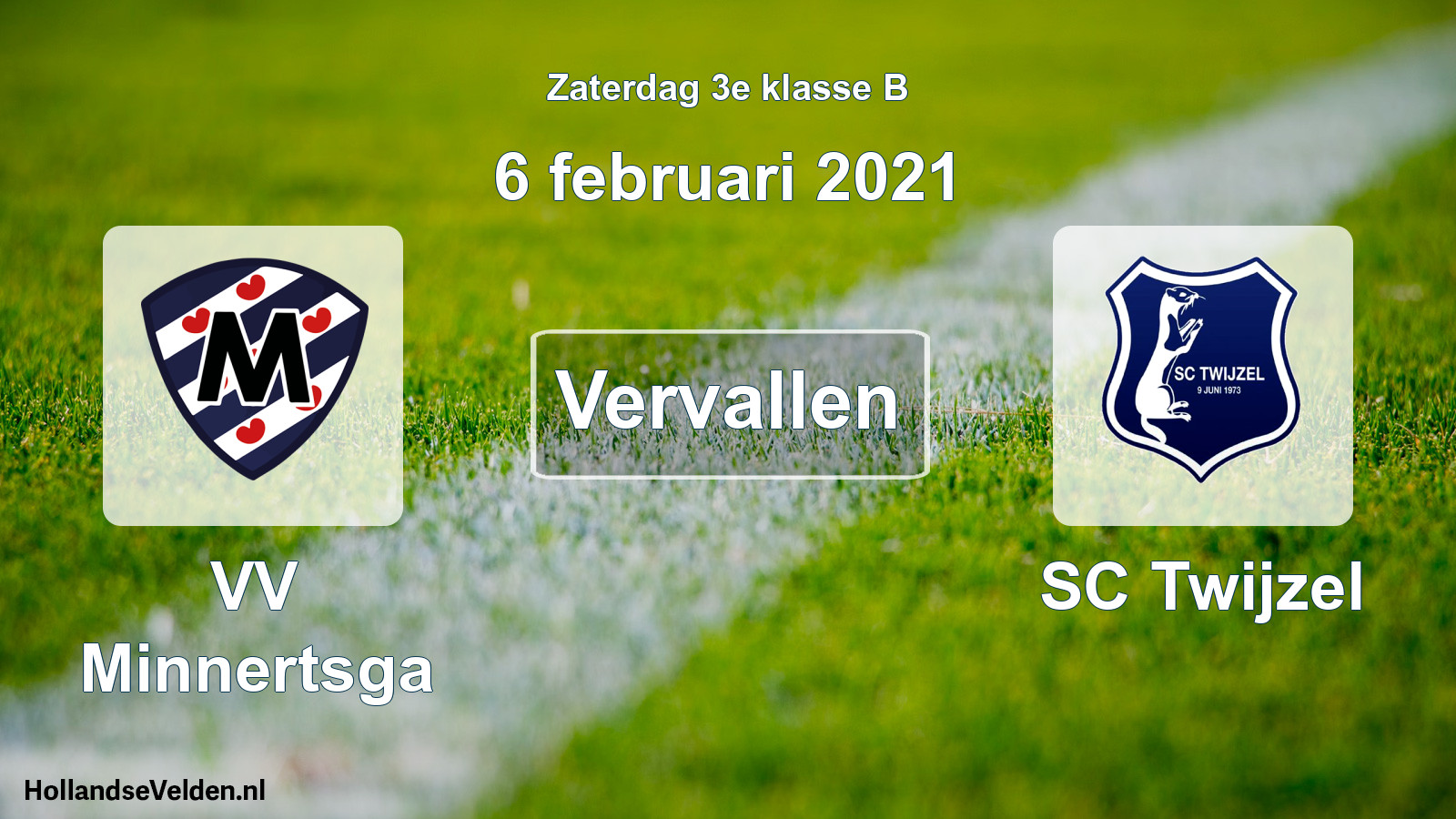 Scheduled Match: VV Minnertsga - SC Twijzel (6 February 2021)