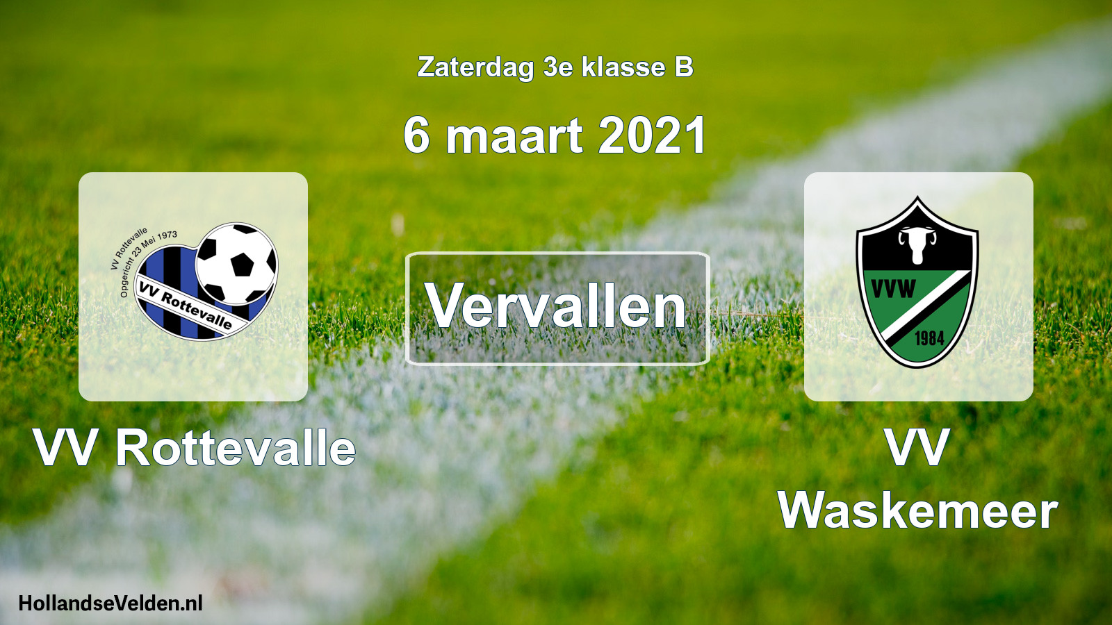 Scheduled Match: VV Rottevalle - VV Waskemeer (6 March 2021)