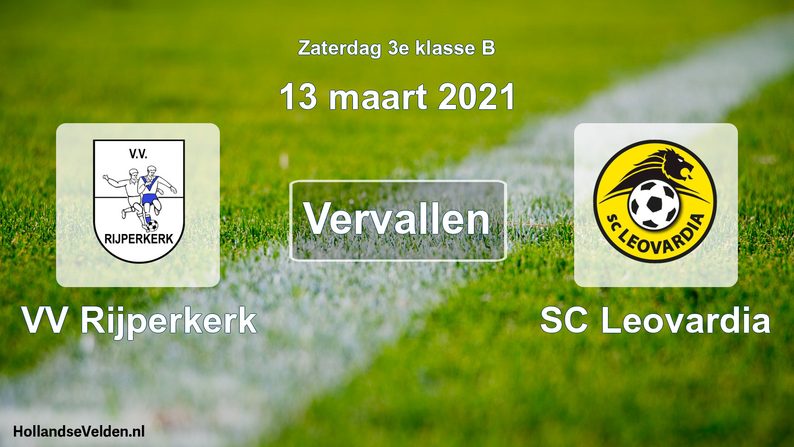Scheduled Match: VV Rijperkerk - SC Leovardia (13 March 2021)
