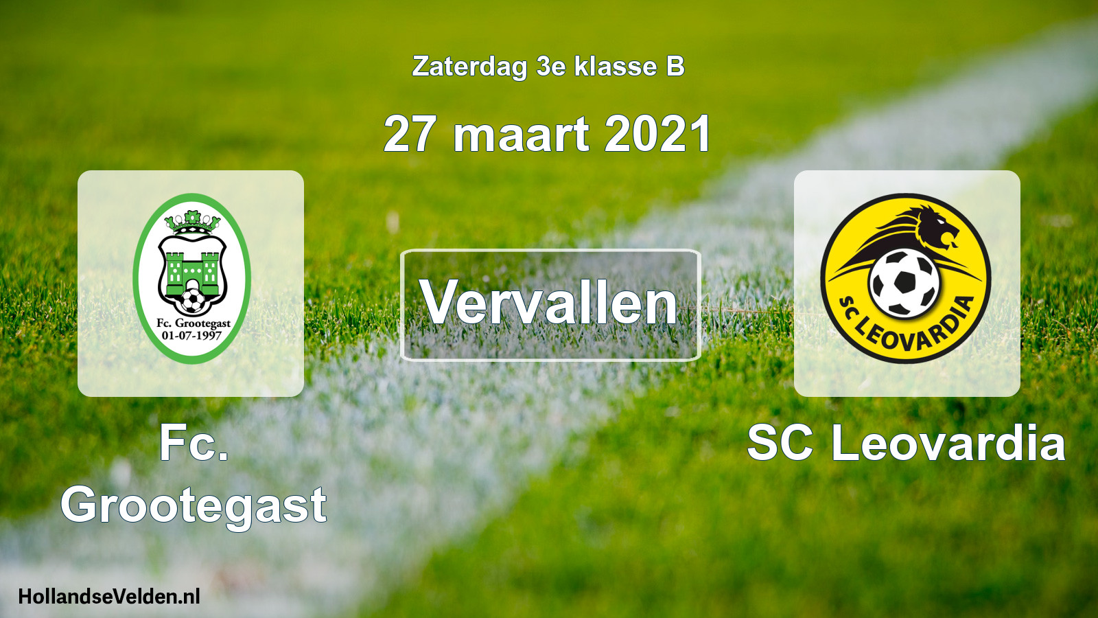 Scheduled Match: Fc. Grootegast - SC Leovardia (27 March 2021)