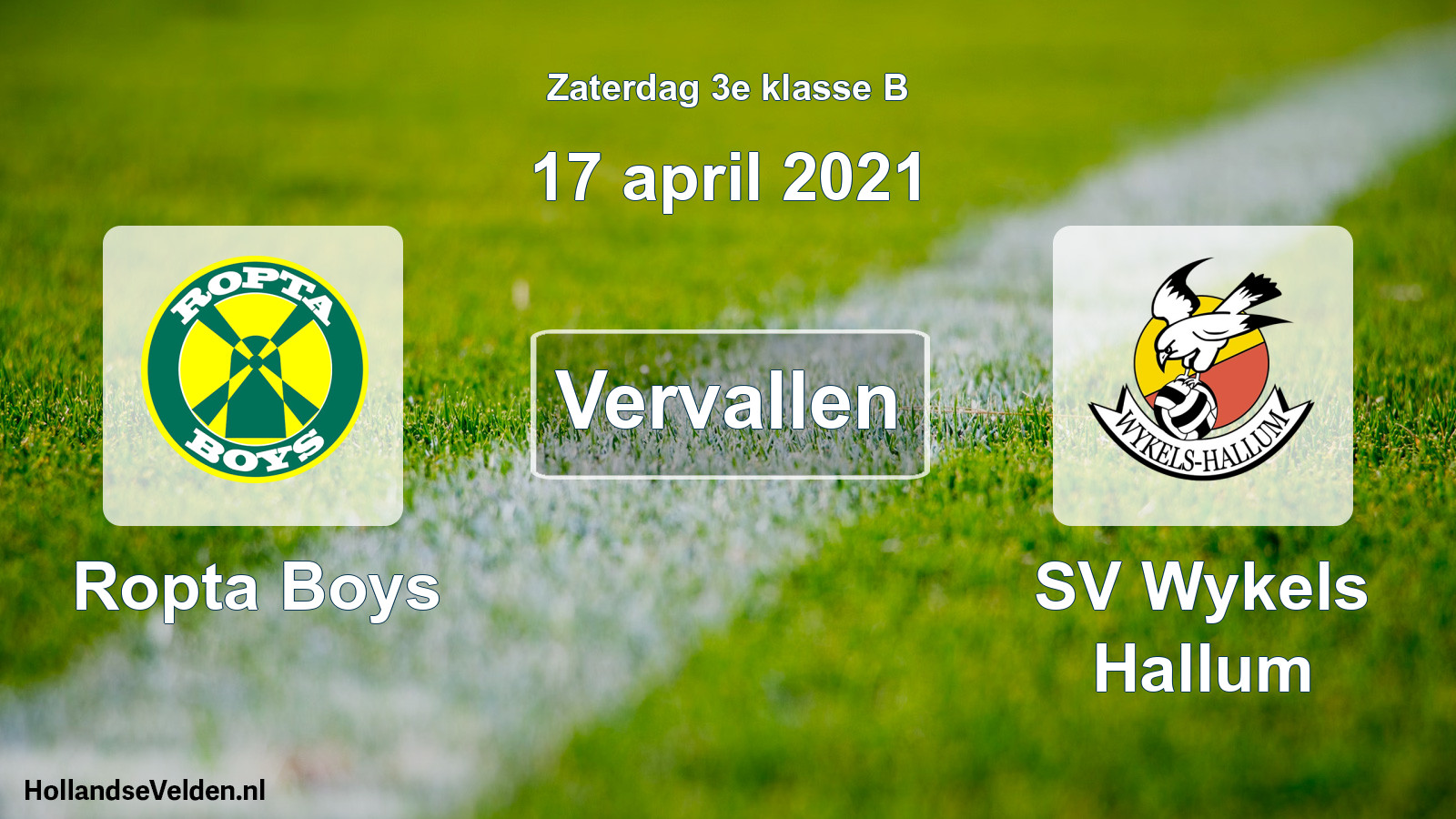 Scheduled Match: Ropta Boys - SV Wykels Hallum (17 April 2021)