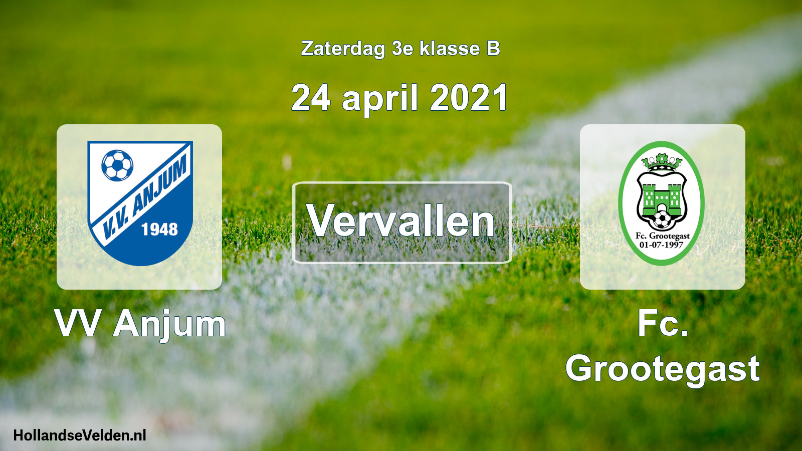 Scheduled Match: VV Anjum - Fc. Grootegast (24 April 2021)