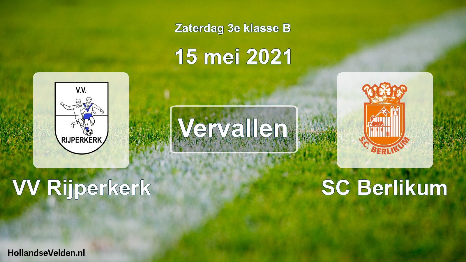 Scheduled Match: VV Rijperkerk - SC Berlikum (15 May 2021)