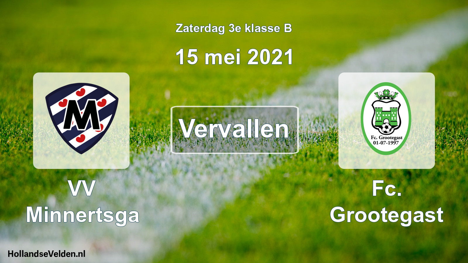 Scheduled Match: VV Minnertsga - Fc. Grootegast (15 May 2021)