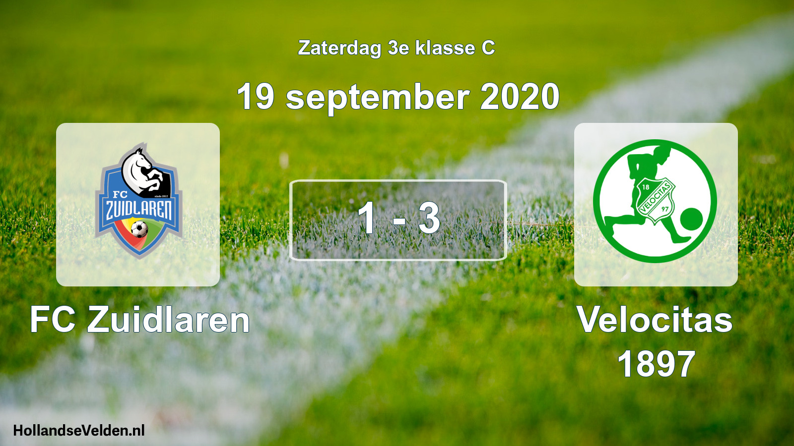 Total number of matches played: FC Zuidlaren - Velocitas 1897 1 - 3 (19 September 2020)