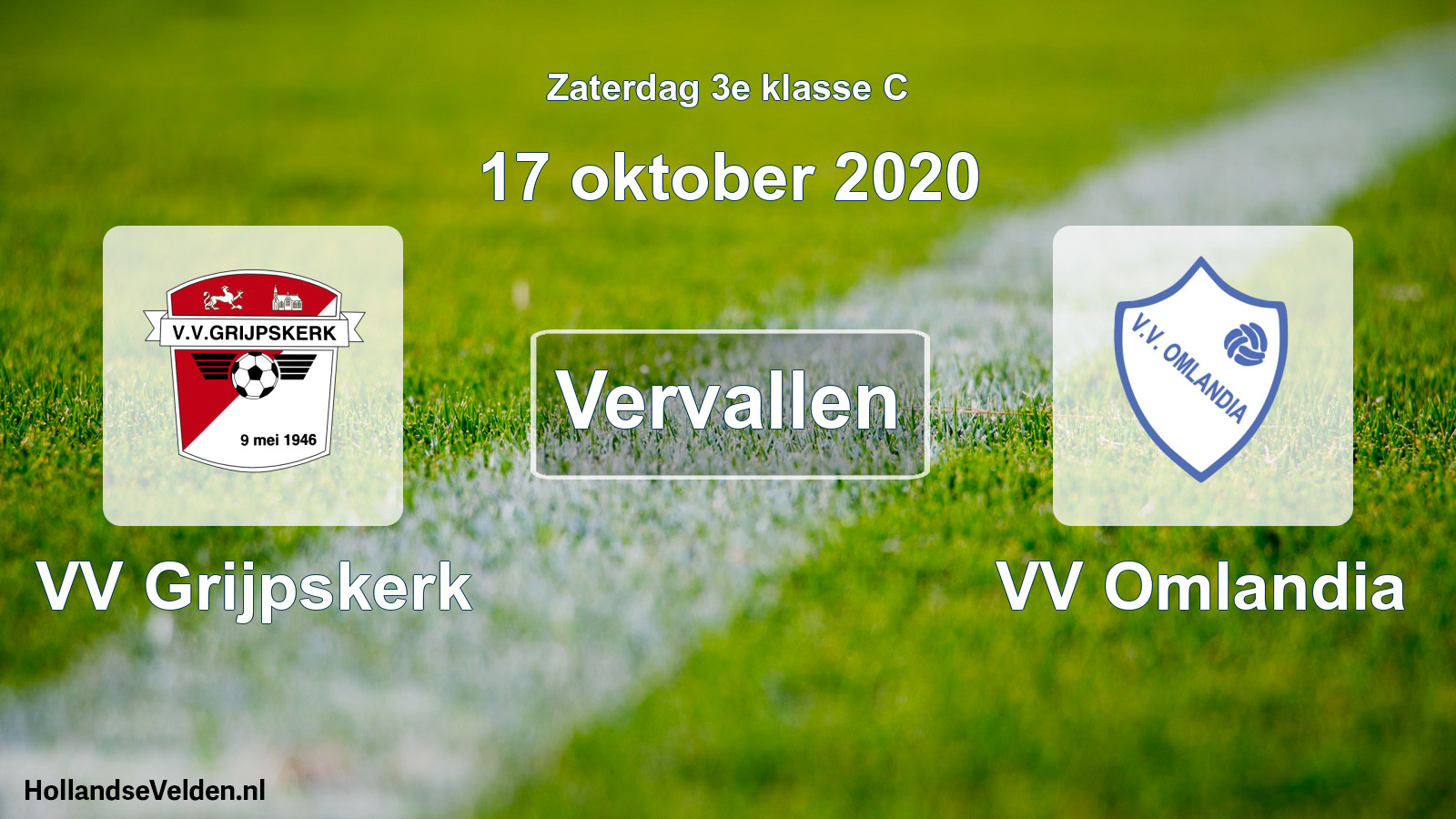 Scheduled Match: VV Grijpskerk - VV Omlandia (17 October 2020)