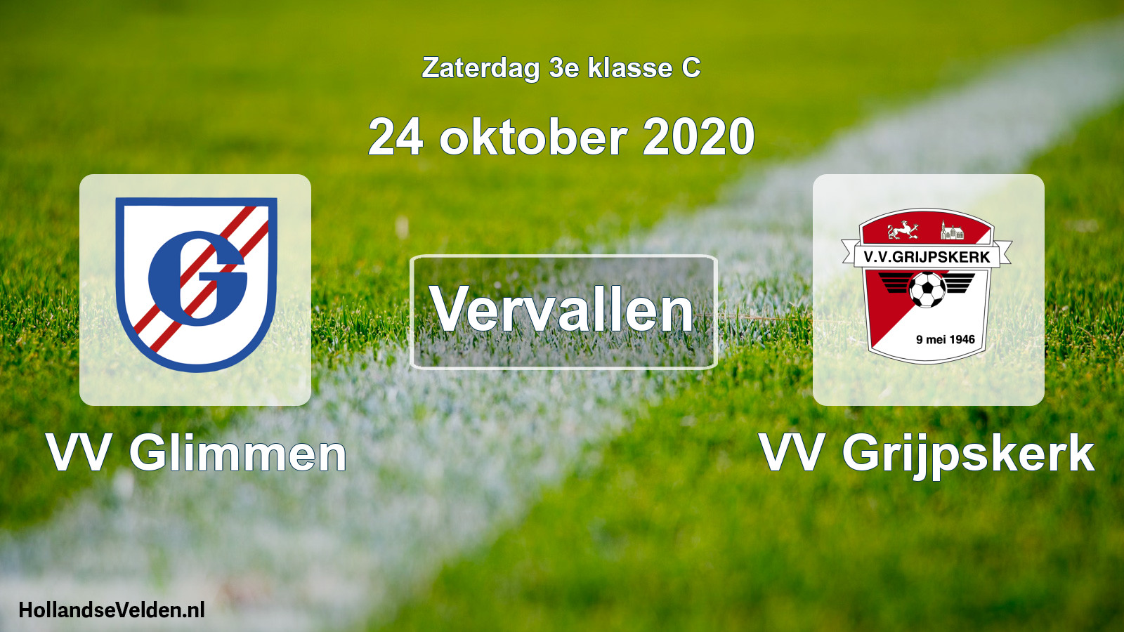 Scheduled Match: VV Glimmen - VV Grijpskerk (24 October 2020)