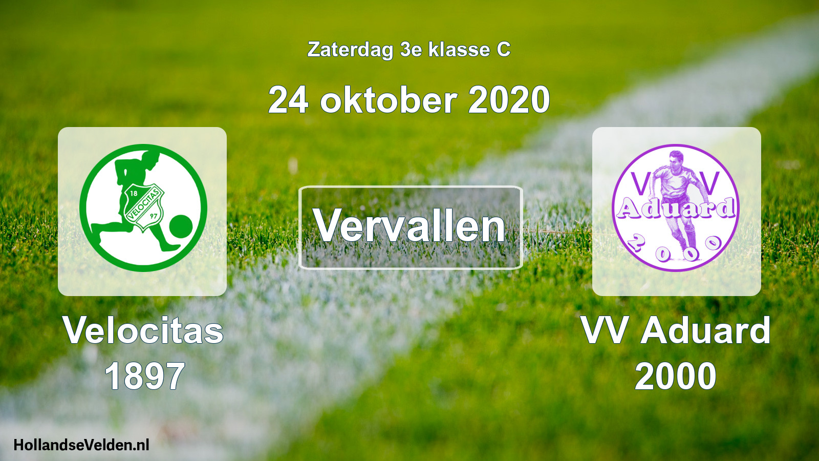 Scheduled Match: Velocitas 1897 - VV Aduard 2000 (24 October 2020)