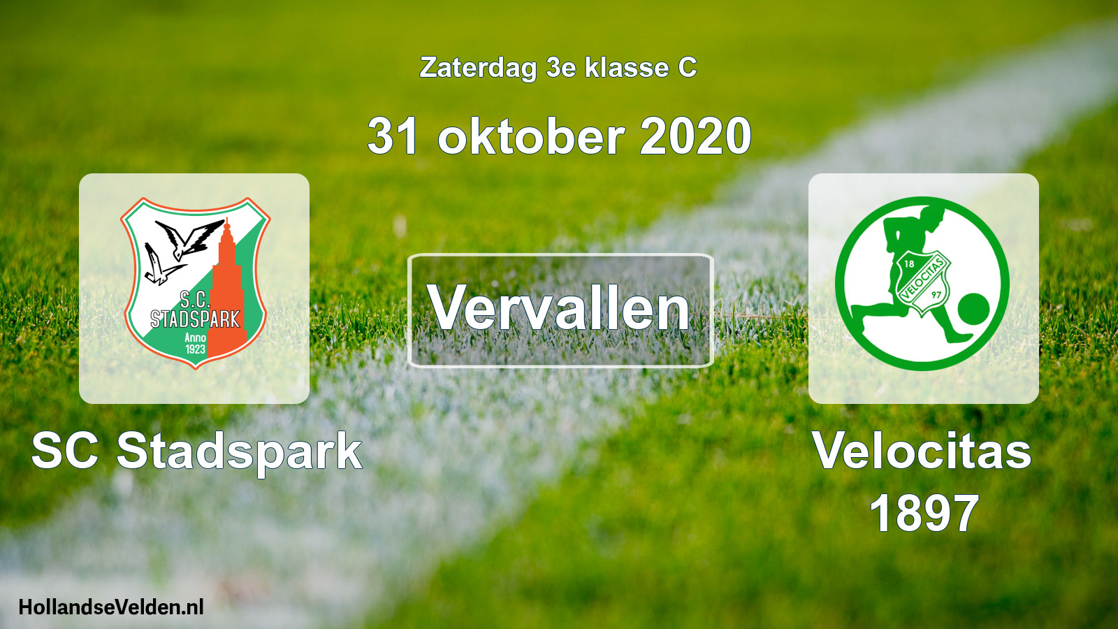 Scheduled Match: SC Stadspark - Velocitas 1897 (31 October 2020)