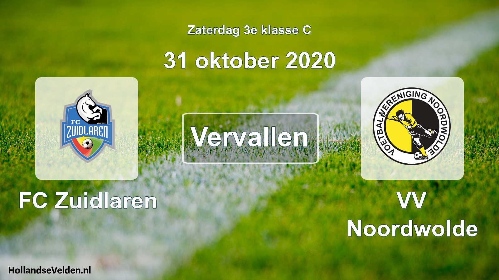 Scheduled Match: FC Zuidlaren - VV Noordwolde (31 October 2020)