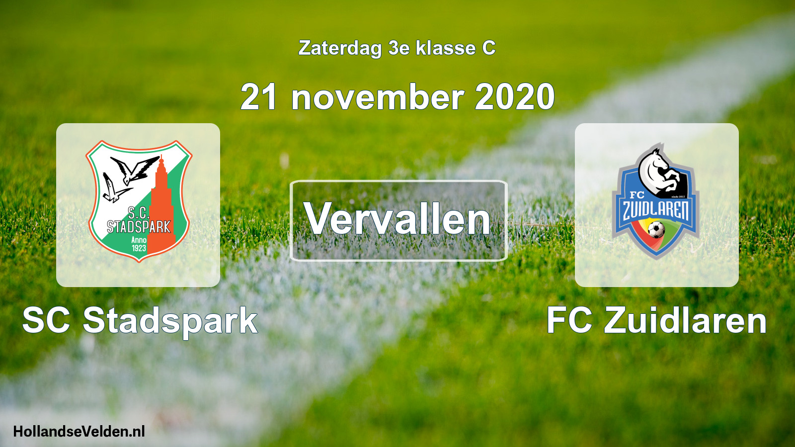 Scheduled Match: SC Stadspark - FC Zuidlaren (21 November 2020)