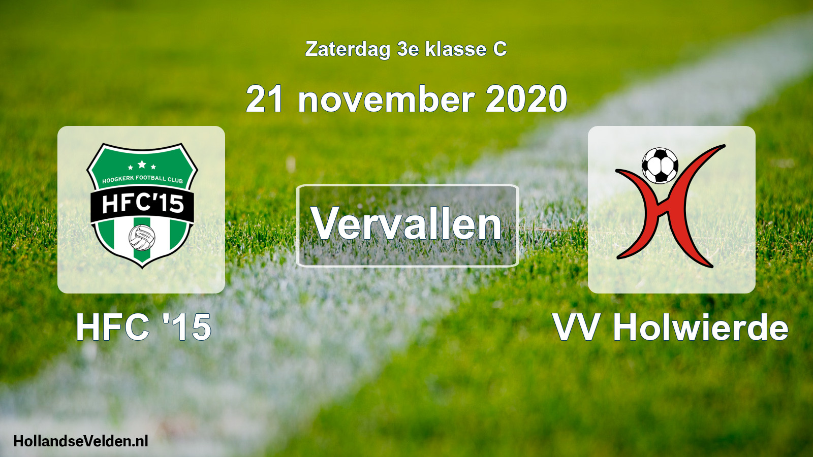 Scheduled Match: HFC '15 - VV Holwierde (21 November 2020)