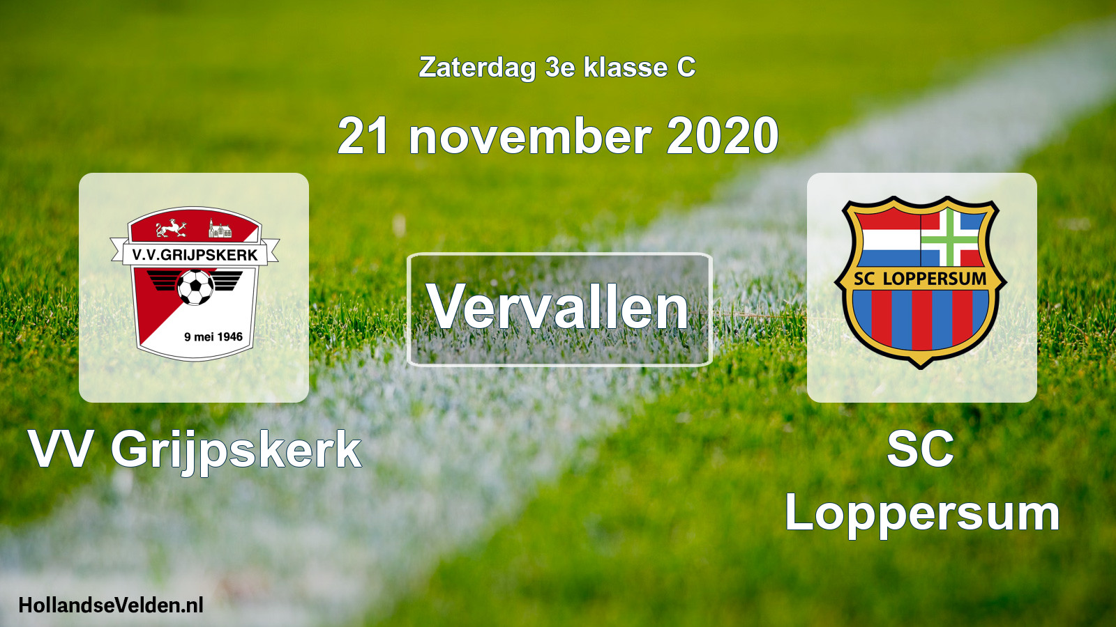 Scheduled Match: VV Grijpskerk - SC Loppersum (21 November 2020)