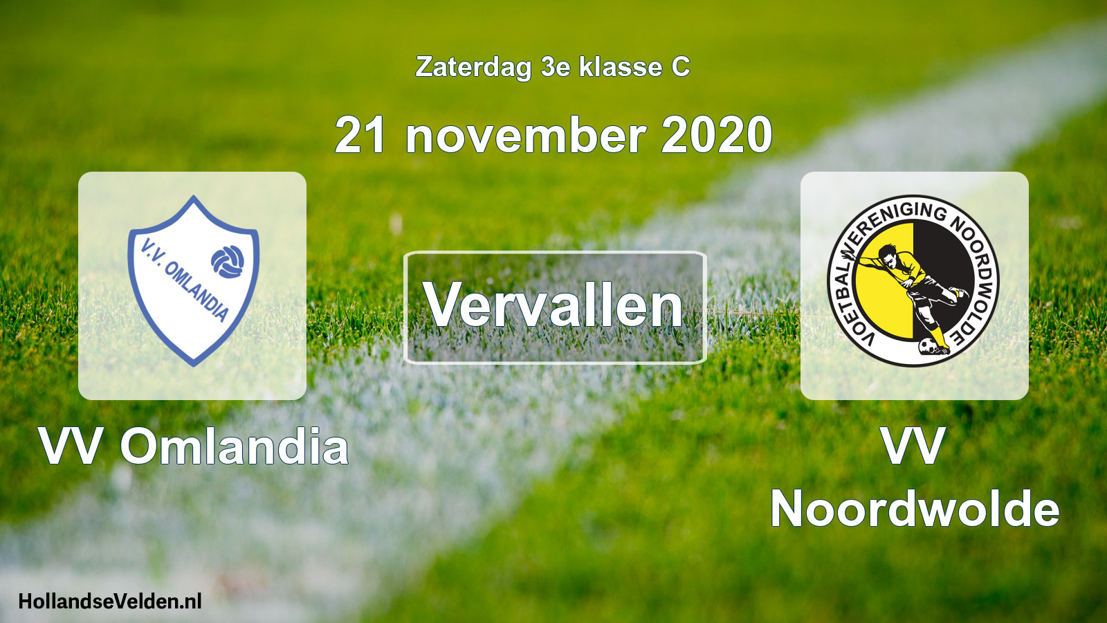Scheduled Match: VV Omlandia - VV Noordwolde (21 November 2020)