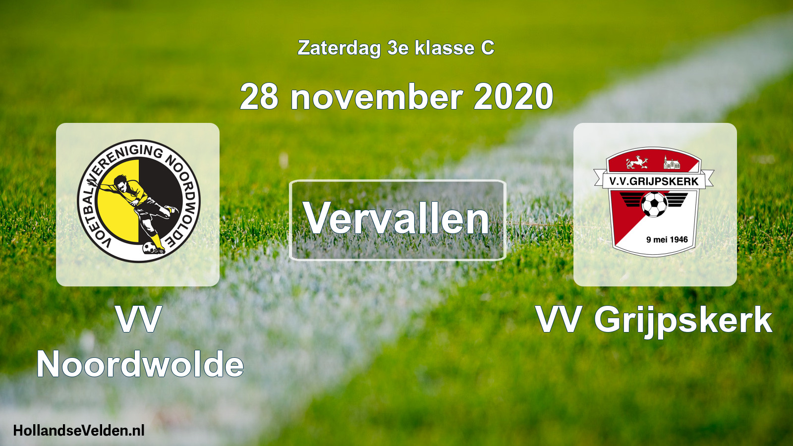 Scheduled Match: VV Noordwolde - VV Grijpskerk (28 November 2020)