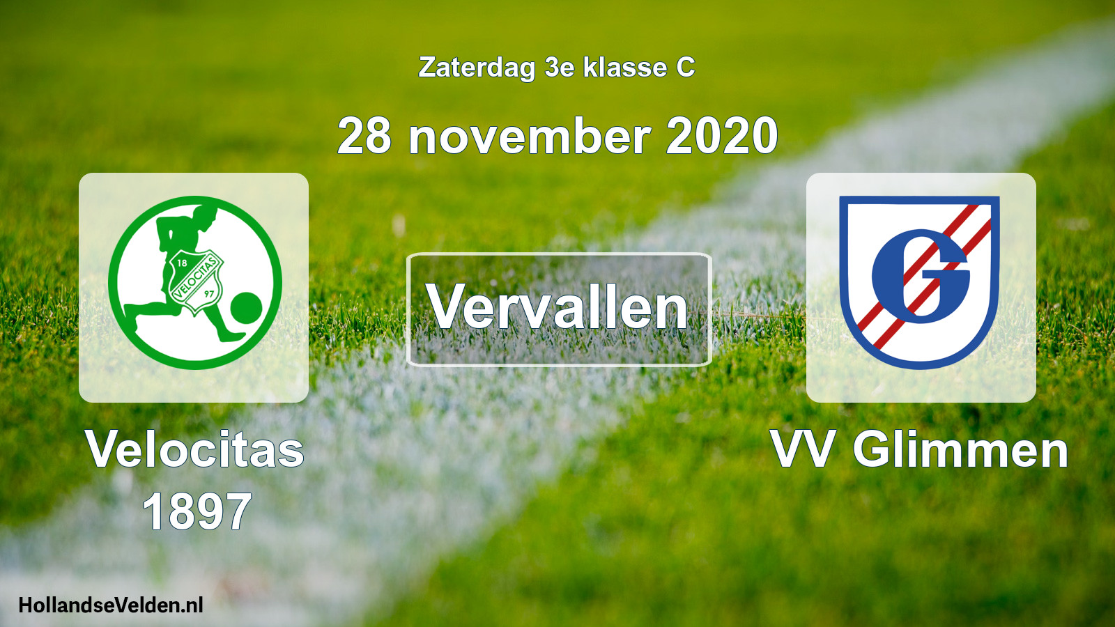 Scheduled Match: Velocitas 1897 - VV Glimmen (28 November 2020)