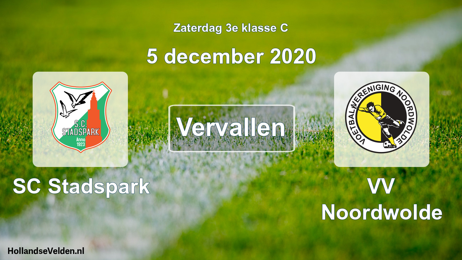Scheduled Match: SC Stadspark - VV Noordwolde (5 December 2020)