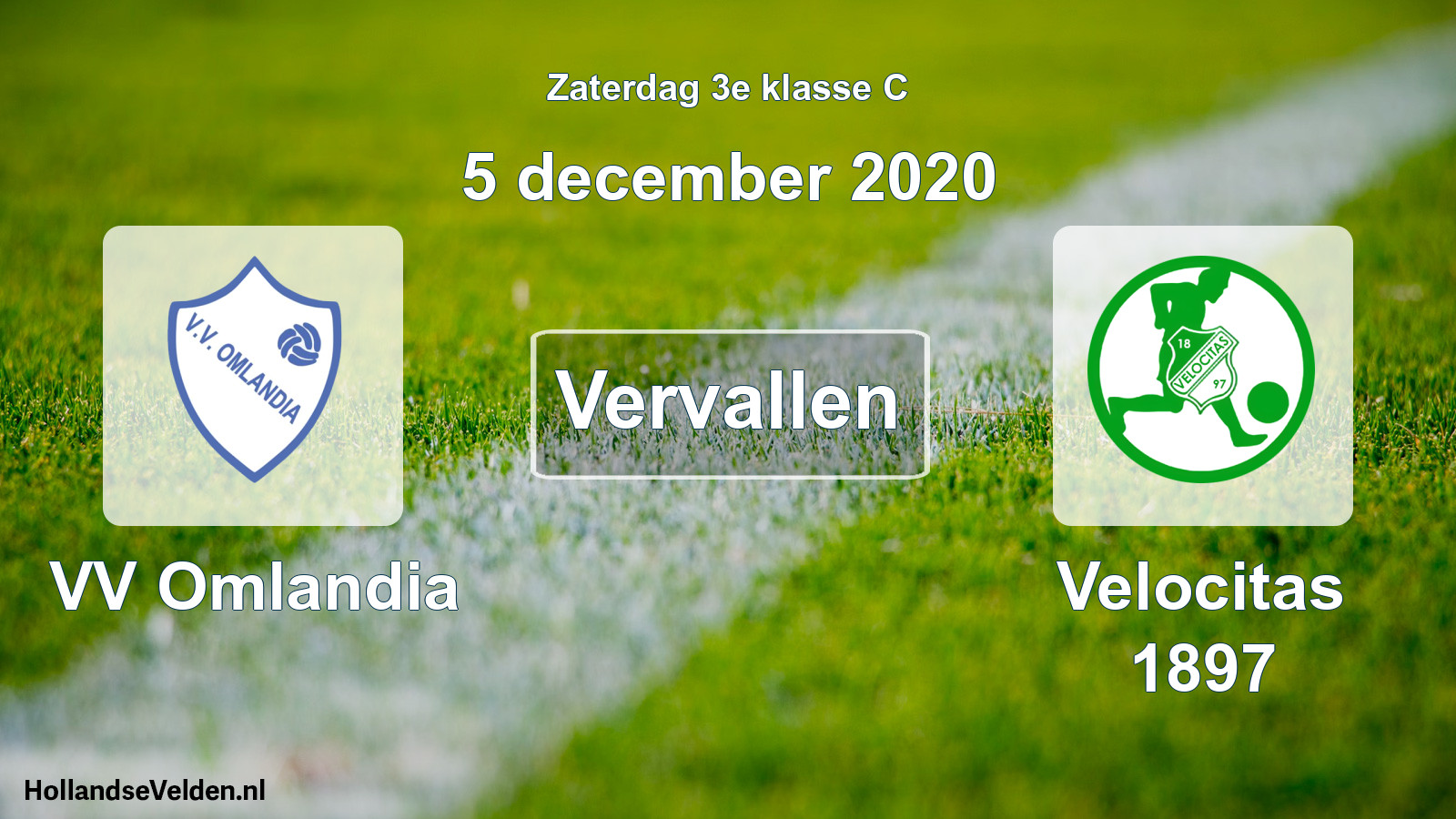 Scheduled Match: VV Omlandia - Velocitas 1897 (5 December 2020)