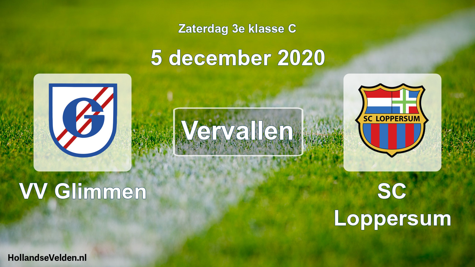 Scheduled Match: VV Glimmen - SC Loppersum (5 December 2020)