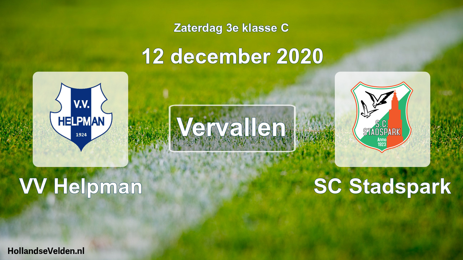 Scheduled Match: VV Helpman - SC Stadspark (12 December 2020)
