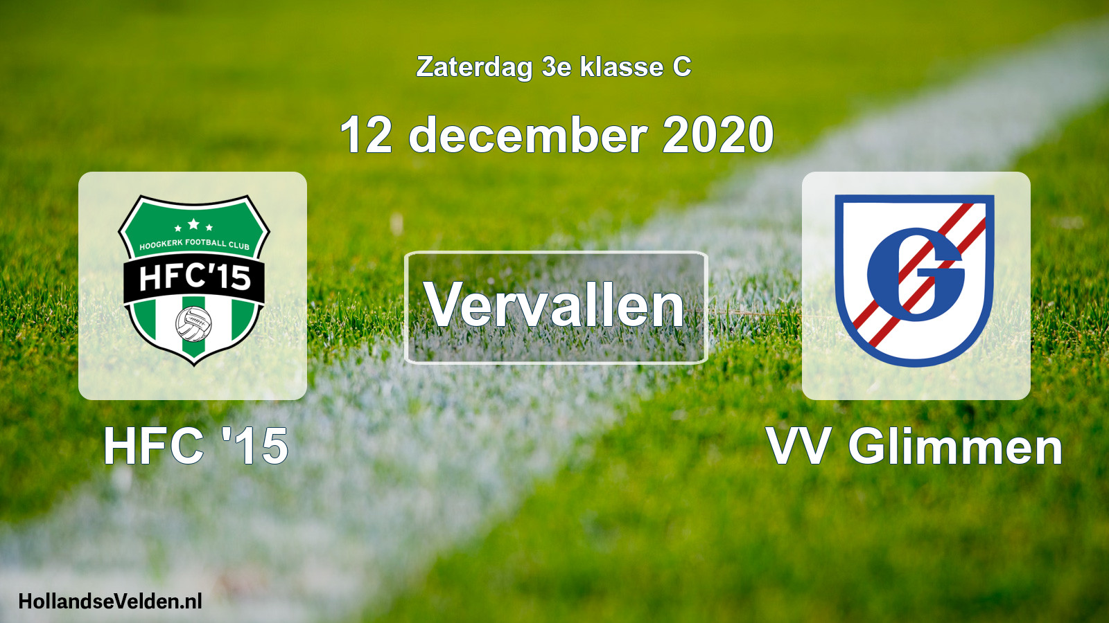 Scheduled Match: HFC '15 - VV Glimmen (12 December 2020)